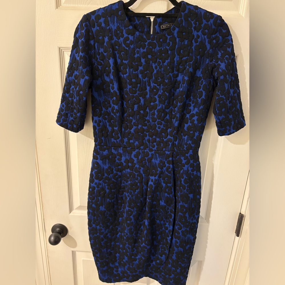 Metaphor Midnight Blue and Charcoal Black Dress Size 8